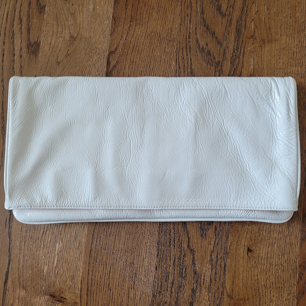 HOBO Intl Melia White Patent Oversized Clutch